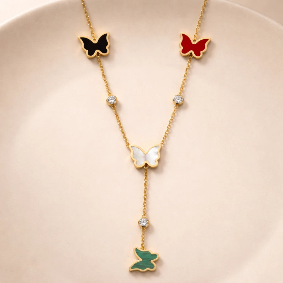 18K Gold Plated Station Chain Necklace for Women | Dainty Layering Everyday Jewellery | Tasta
