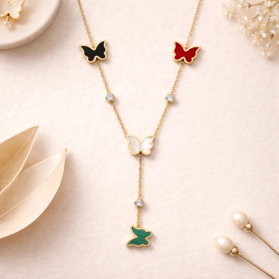 18K Gold Plated Station Chain Necklace for Women | Dainty Layering Everyday Jewellery | Tasta