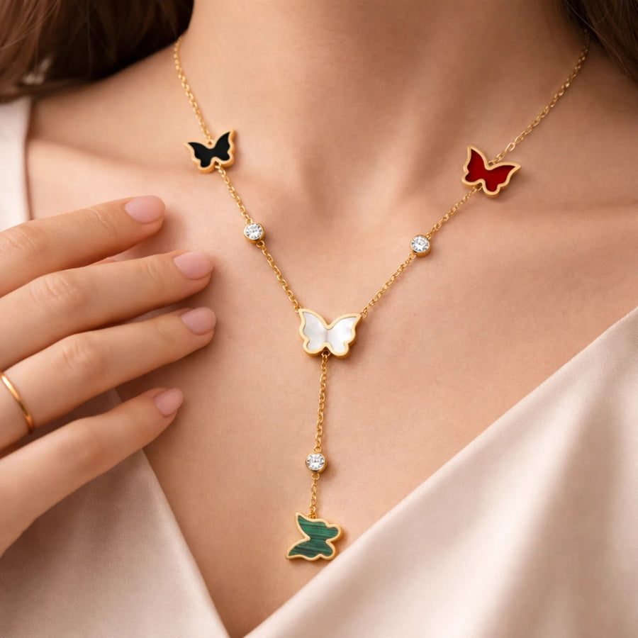 18K Gold Plated Station Chain Necklace for Women | Dainty Layering Everyday Jewellery | Tasta