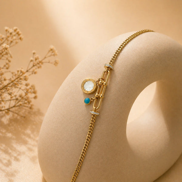 18K Gold Plated Beaded Stacking Bracelet for Women | Boho Everyday Jewellery | Tasta
