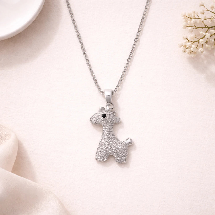 Silver Rhodium Plated Sparkling Crystal Charm Pendant Necklace for Women | Gift for Her | Tasta