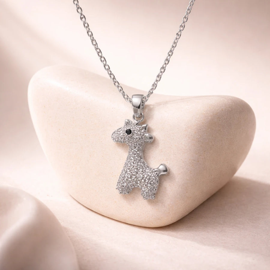 Silver Rhodium Plated Sparkling Crystal Charm Pendant Necklace for Women | Gift for Her | Tasta