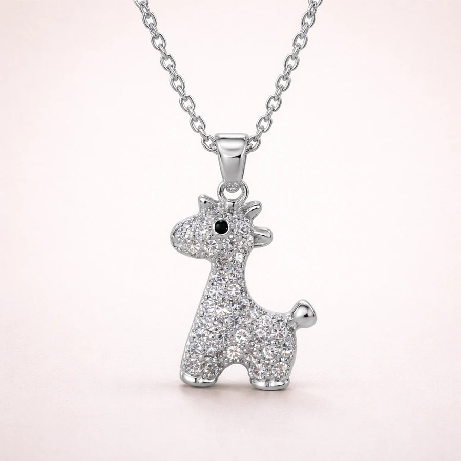 Silver Rhodium Plated Sparkling Crystal Charm Pendant Necklace for Women | Gift for Her | Tasta